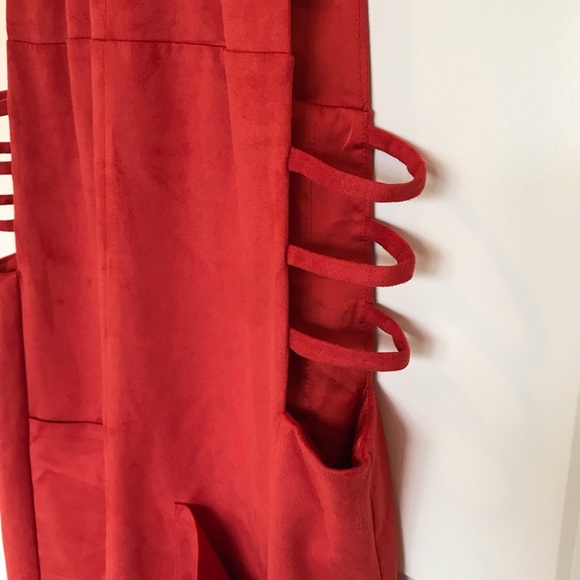 Tularosa Red faux suede dress size M red color - Picture 8 of 8